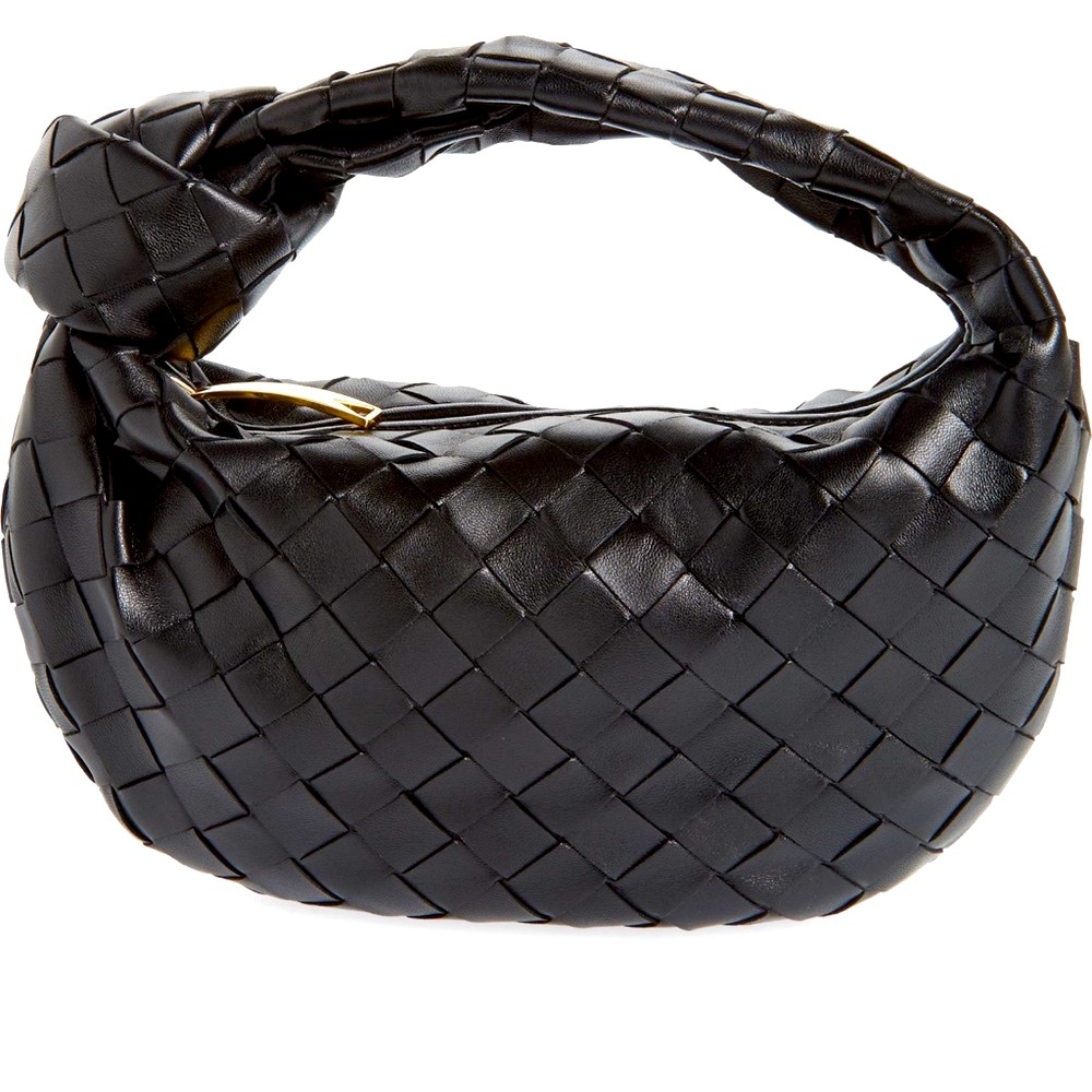 Bottega Veneta Mini Jodie Leather Hobo in Black/Gold